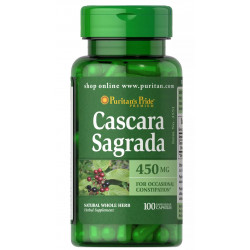 Cascara Sagrada 100 capsules for healthy intestines! 450 mg